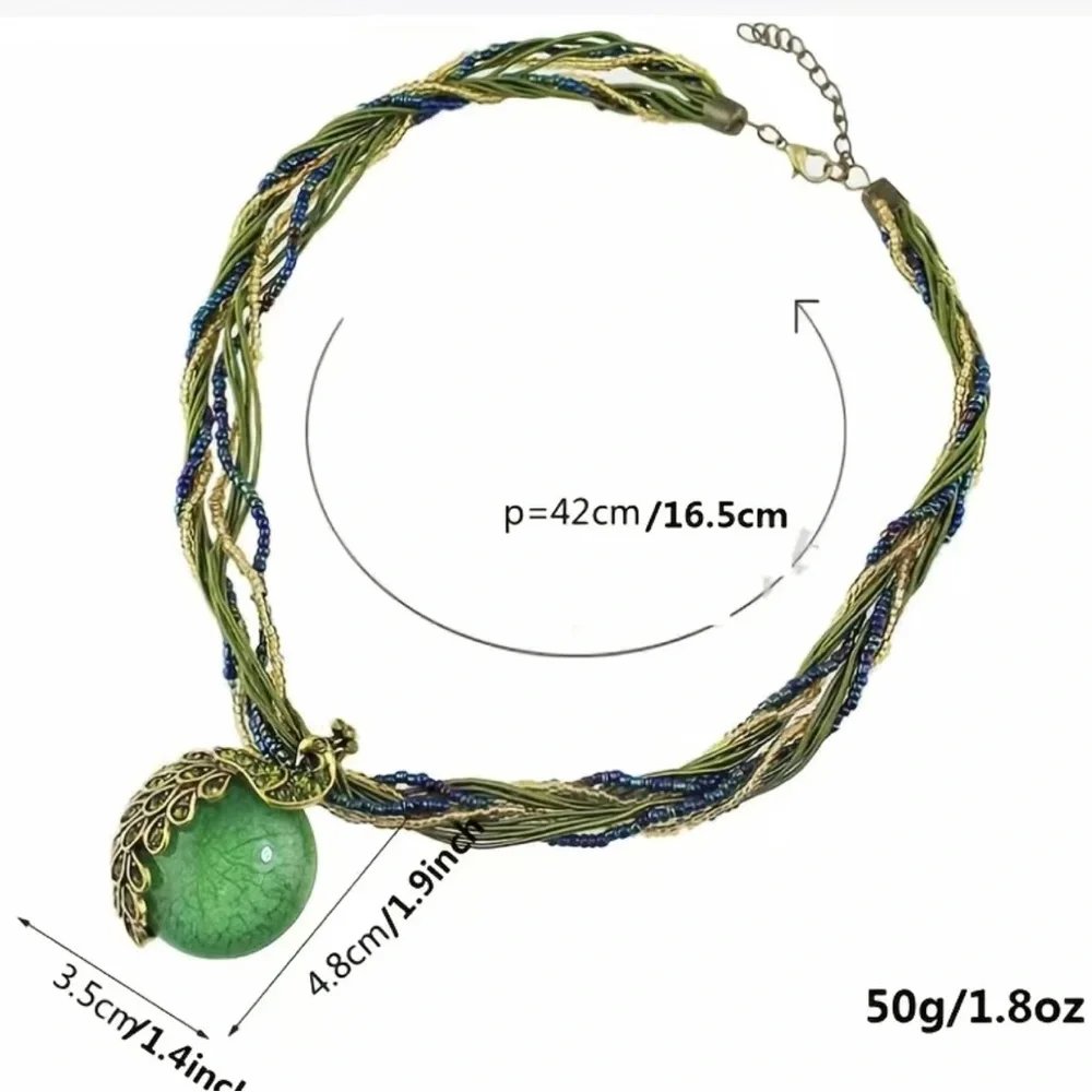 New In Package Purple Peacock Necklace - Picture 2 of 4